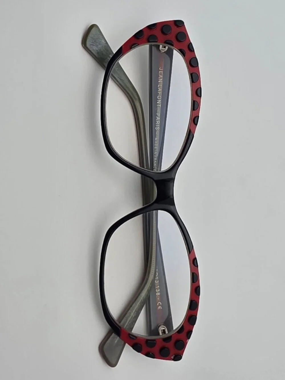 Jean Lafont Paris Tarentelle 3043 Blue Red Cat Eye Eyeglasses Frame w/ Case 53mm